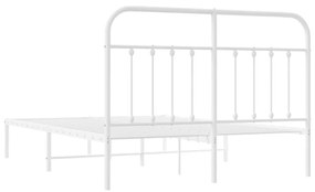 Estrutura de cama com cabeceira 150x200 cm metal branco