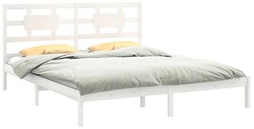 Estrutura de cama 200x200 cm madeira maciça branco