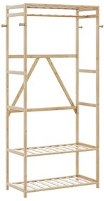 vidaXL Roupeiro com prateleiras 80x40x175 cm bambu