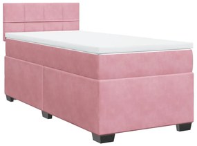 Cama com molas/colchão 90x190 cm veludo rosa