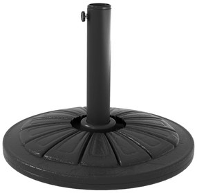 Outsunny Base Guarda-sol HDPE Preenchível Cimento Suporte Ø38/48 mm Resistente UV Ø43x32 cm Preto