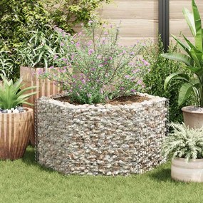 Canteiro elevado/cesto gabião hexagonal 100x90x50 cm