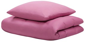 Conjunto de capas edredão em algodão acetinado rosa 135 x 200 cm HARMONRIDGE Beliani