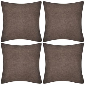 Capas de almofada estilo linho 4 pcs 50 x 50 cm castanho
