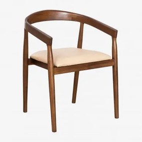 Cadeira de Jantar de Couro Visby Crema Vintage - Sklum