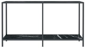Mesa consola preto 140x35x75,5 cm vidro temperado