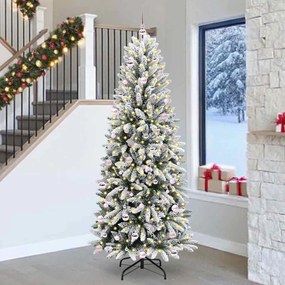 vidaXL Árvore de Natal Artificial com 300 LEDs Branco 240 cm