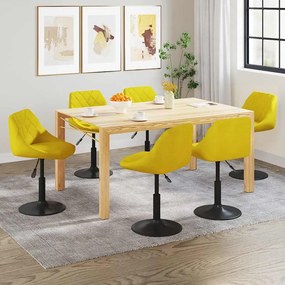 vidaXL Cadeiras de jantar giratórias 6 pcs veludo amarelo mostarda