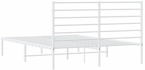 Estrutura de cama com cabeceira 120x190 cm metal branco