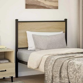 Cabeceira de cama 90cm derivados de madeira/aço carvalho sonoma