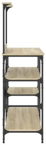 Estante 90x40x132 cm derivados de madeira/metal carvalho sonoma
