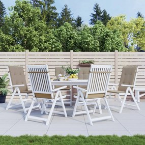 Almofadões cadeiras altas jardim 6 pcs tecido cinza-acastanhado