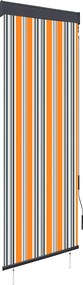 vidaXL Estore de rolo para exterior 60x250 cm amarelo e azul