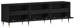 Armário para TV vidaXL Preto Carvalho 150x30x44,5 cm Madeira Reestrutu