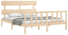 Cama sem colchão 160x200 cm madeira de pinho maciça