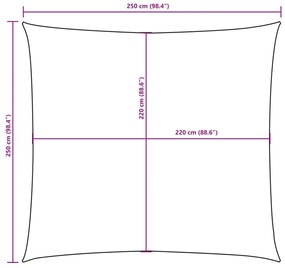 Para-sol vela tecido oxford quadrado 2,5x2,5m verde-escuro