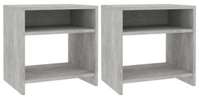vidaXL Mesas de cabeceira 2 pcs derivados de madeira cinzento cimento