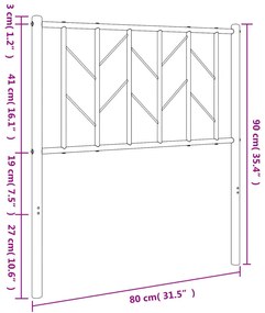 Cabeceira de cama 75 cm metal branco