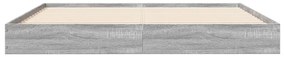 Estrutura de cama 150x200 cm derivados de madeira cinza sonoma