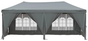 Tenda para festas dobrável com paredes laterais 3x6 m antracite