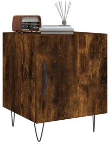 Mesa cabeceira 2pcs 40x40x50cm derivado madeira carvalho fumado