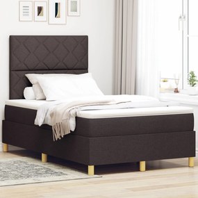 Cama Box Spring com Colchão Marrons Escuro 120x200 cm Tecido