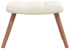 Cadeira de descanso com banco veludo branco nata