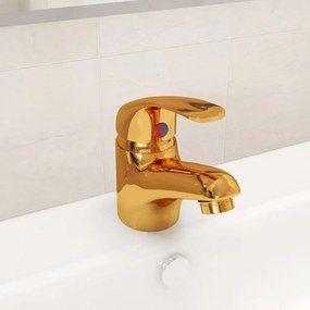 Torneira misturadora de lavatório 13x10 cm dourado