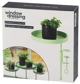 Esschert Design Tabuleiro para plantas redondo com braçadeira M verde