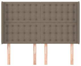 Cabeceira cama abas tecido 147x16x118/128 cm cinza-acastanhado