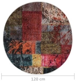 Tapete lavável antiderrapante φ120 cm patchwork multicor