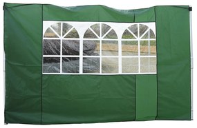 2 paredes Parte lateral para tenda 3x3m lado gazebo A tela impermeável de Oxford com janela mede a obscuridade de 300x200cm - verde escuro