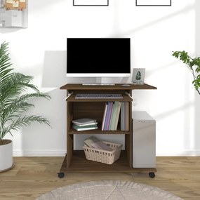 Mesa computador 80x50x75 cm derivados madeira carvalho castanho