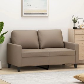 vidaXL Sofá de 2 lugares 120 cm couro artificial cor cappuccino