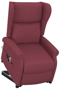 Poltrona elevatória de massagens tecido vermelho tinto