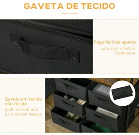 HOMCOM Cabideiro para Roupa com Rodas Cabideiro para Entrada com 6 Gav