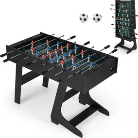 Mesa de matraquilhos dobrável em madeira com 22 jogadores para crianças 121 x 60,5 x 81 cm, 2 marcadores e 2 bolas para 2 a 4 jogadores – ideal para f