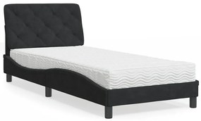 Cama com colchão 80x200 cm veludo preto