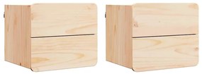 Mesa-de-cabeceira com gaveta 2 pcs Castanho 39 x 34 x 33 cm