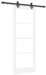 Porta Deslizante vidaXL com Conjunto de Ferragens Branca 78x202 cm Mad