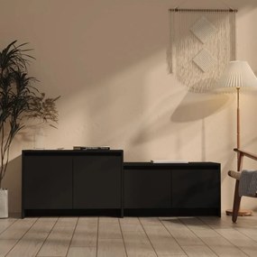 vidaXL Móvel de TV 146,5x35x50 cm derivados de madeira preto