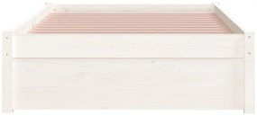 Estrutura de cama solteiro 90x190 cm madeira maciça branco
