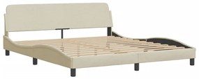 Cama com colchão 160x200 cm tecido cor creme