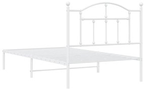 Estrutura de cama com cabeceira 100x190 cm metal branco