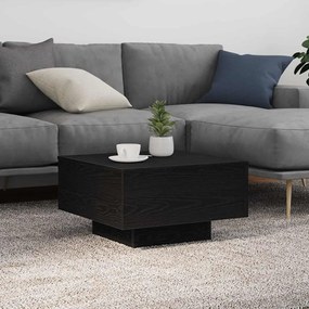 Mesa de Centro vidaXL com Luzes LED Carvalho Preto 55x55x31 cm