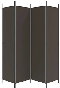 Biombo/divisória com 4 painéis 200x200 cm tecido castanho