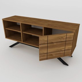 Móvel de TV North – Preto e Nogueira – 130x38,6x58,6 cm