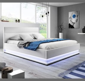 Cama Hidráulica com Arrumação "Naomi" - 180x200 cm - Branco - Polipele