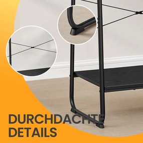 Guarda Roupa aberto com 6 ganchos 45 x 120 x 160 cm em preto