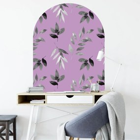 Autocolante de parede por cima da mesa – Arco com flores a preto e branco
